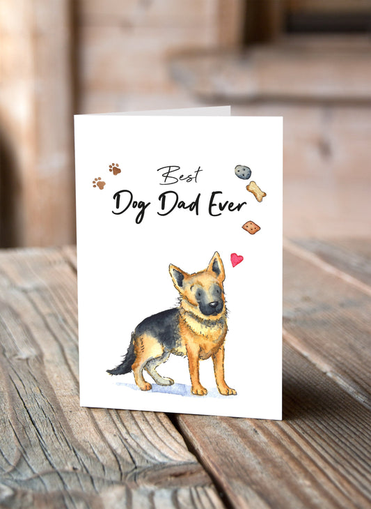 Best Dog Dad German Shepherd Greeting Card