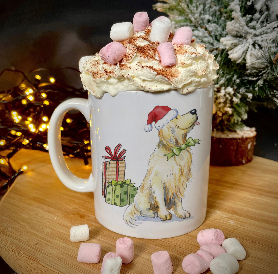 Golden Retriever Christmas Ceramic Mug