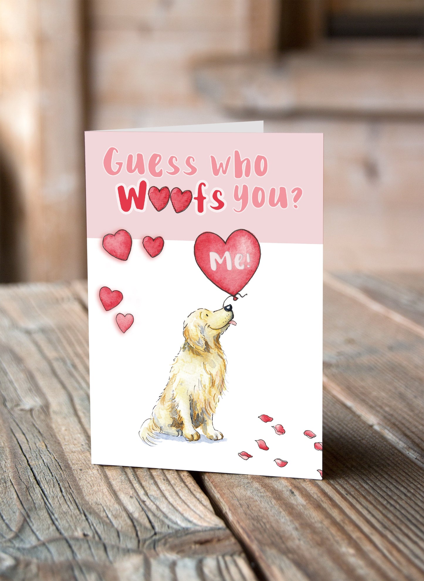 Golden Retriever Valentine's Card