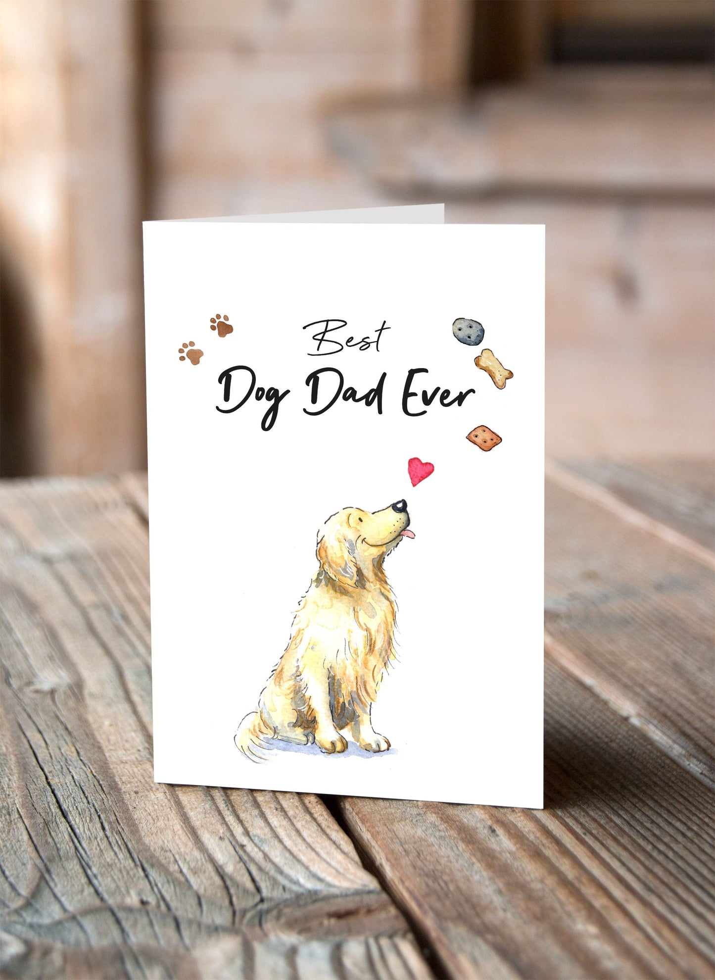 Best Dog Dad Golden Retriever Greeting Card