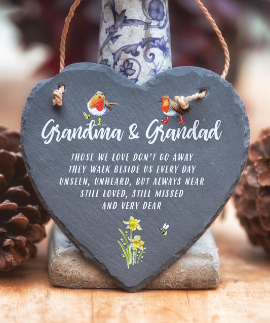 Grandma & Grandad Slate Heart
