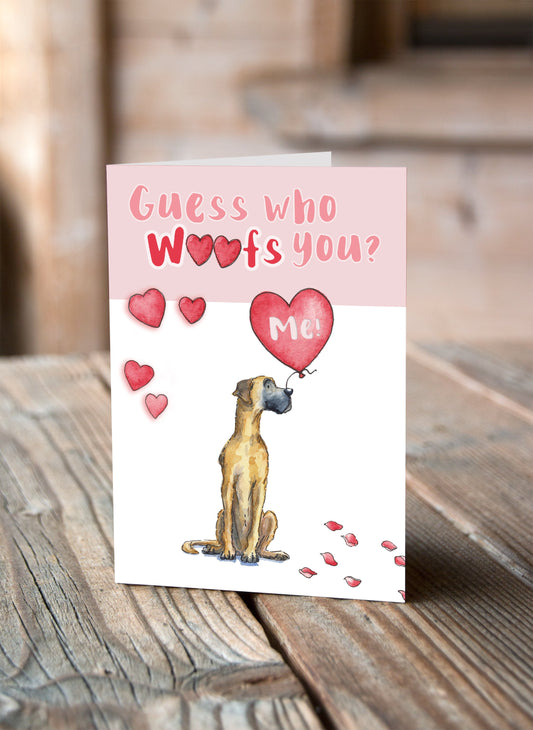 Great Dane Valentine's Card