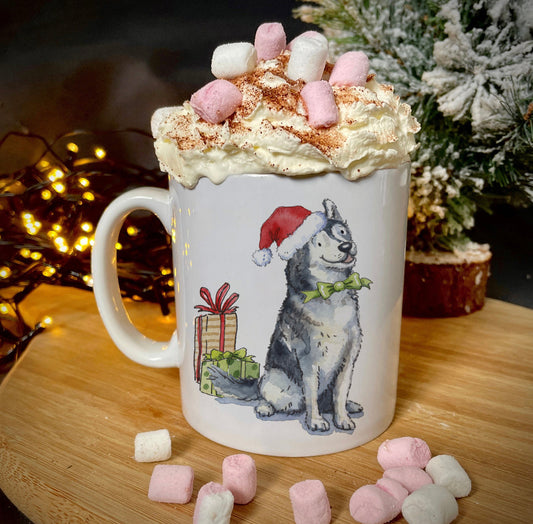 Husky Christmas Ceramic Mug