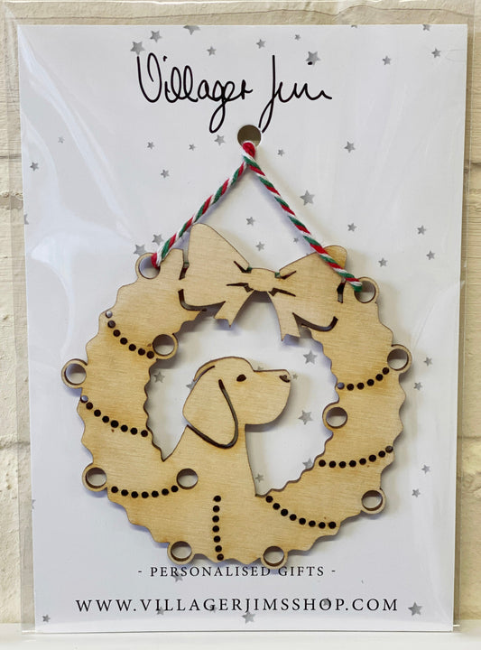 Beagle - Wooden Wreath Bauble