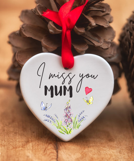 I Miss You Mum Ceramic Heart