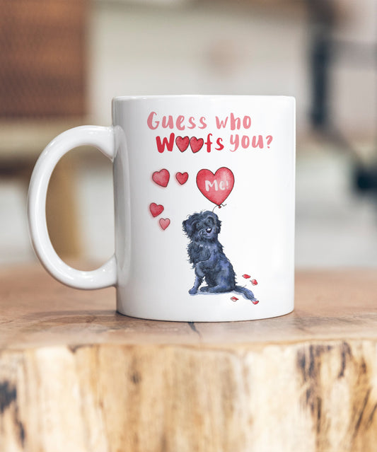 Labradoodle Black Guess Who Woofs You Ceramic Mug