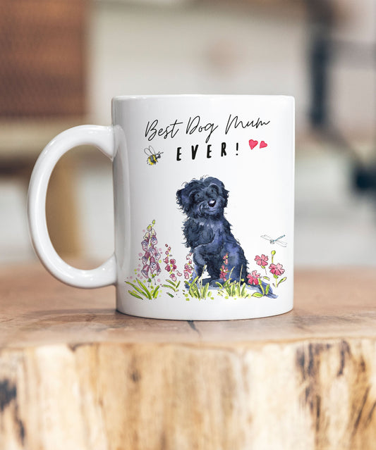 Best Dog Mum Labradoodle Black Ceramic Mug