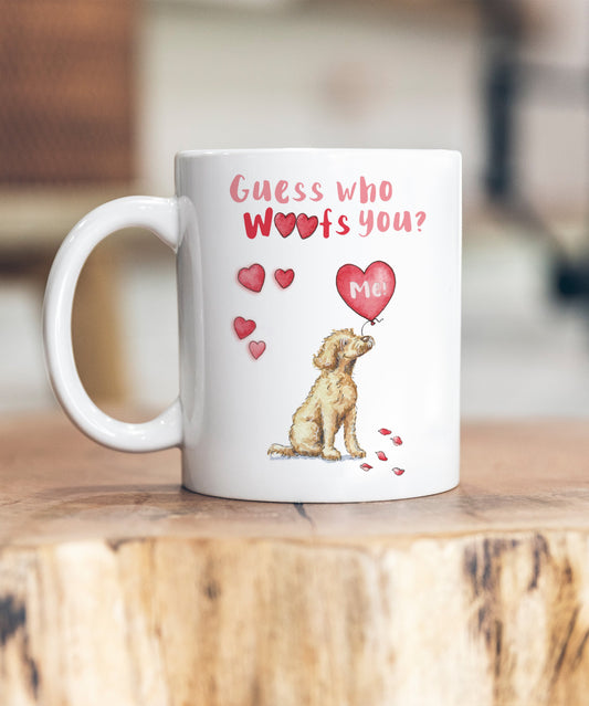 Labradoodle Blonde Guess Who Woofs You Ceramic Mug