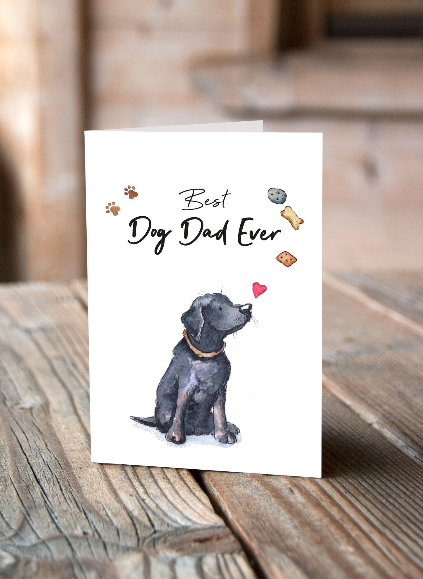 Best Dog Dad Labrador Black Greeting Card