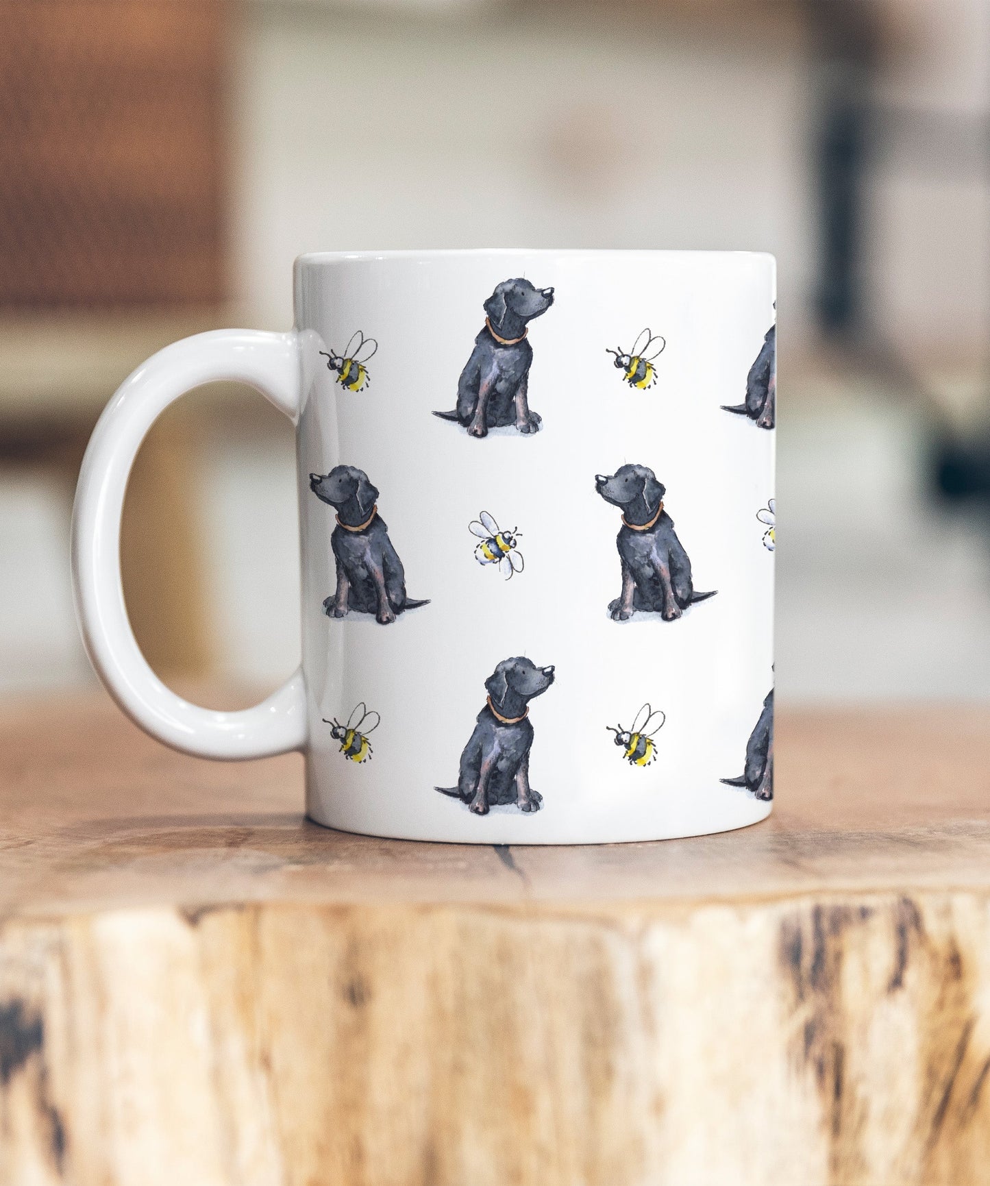 Black Labrador and Bee Ceramic Mug