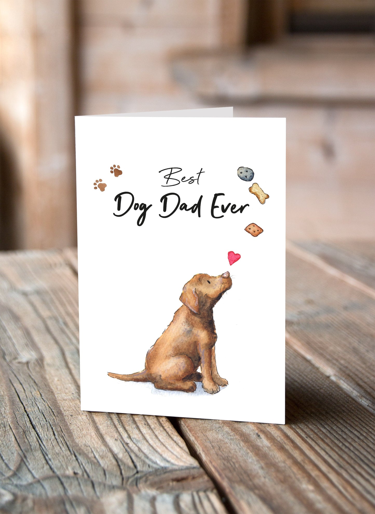 Best Dog Dad Labrador Chocolate Greeting Card