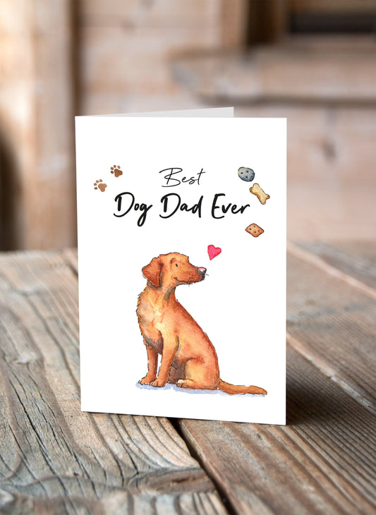 Best Dog Dad Labrador Fox Red Greeting Card