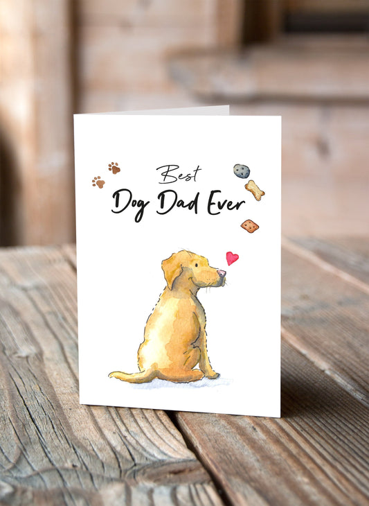 Best Dog Dad Labrador Yellow Greeting Card