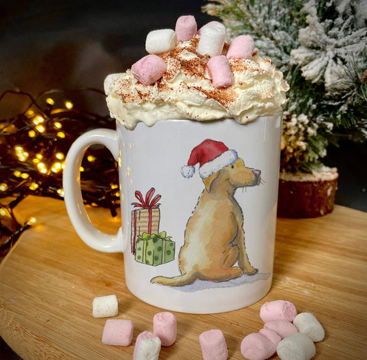 Labrador Yellow Christmas Ceramic Mug