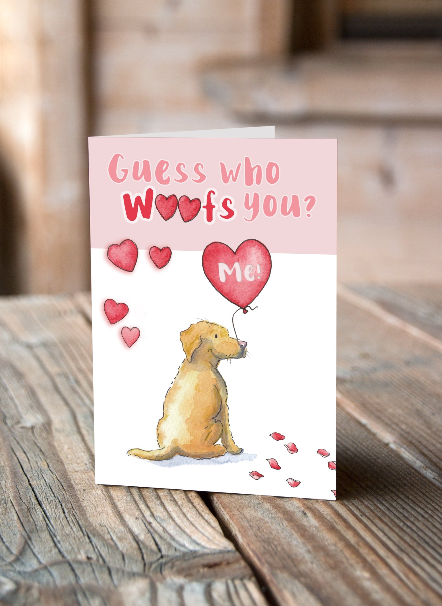 Labrador Yellow Valentine's Card