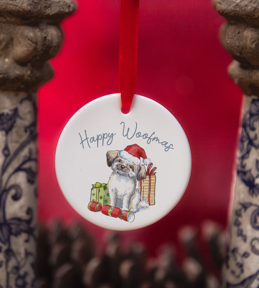 Lhasa Apso Ceramic Circle Decoration