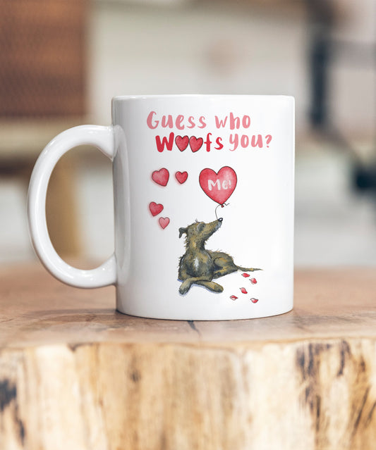 Lurcher Guess Who Woofs You Ceramic Mug