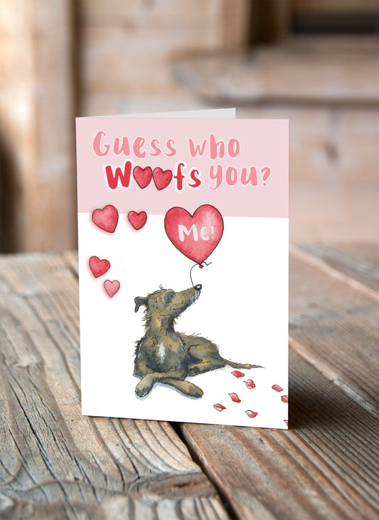 Lurcher Valentine's Card