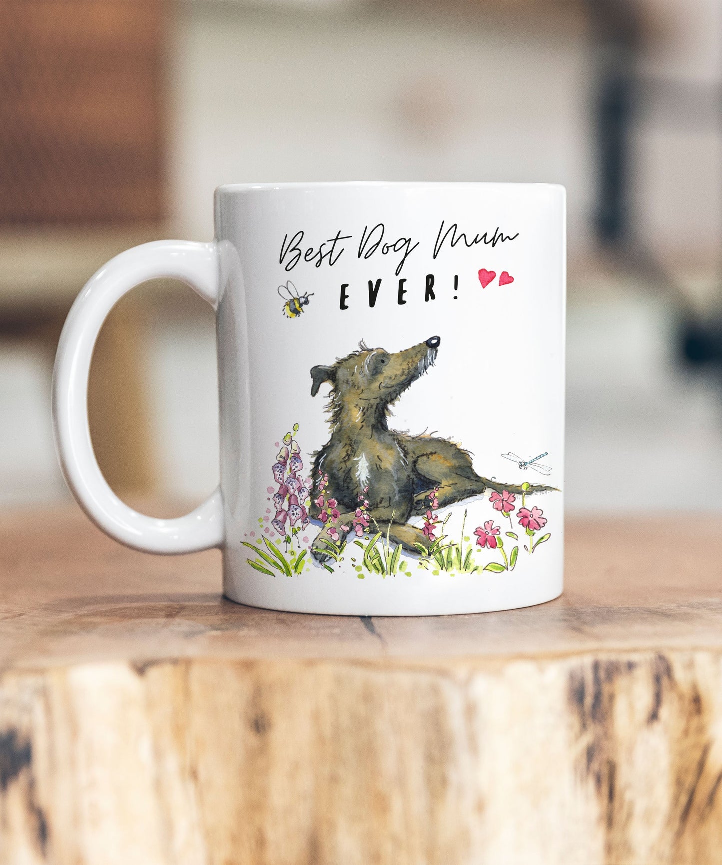 Best Dog Mum Lurcher Sitting Ceramic Mug