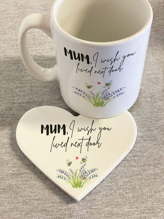 Mother's Day Mug & Heart Coaster Set