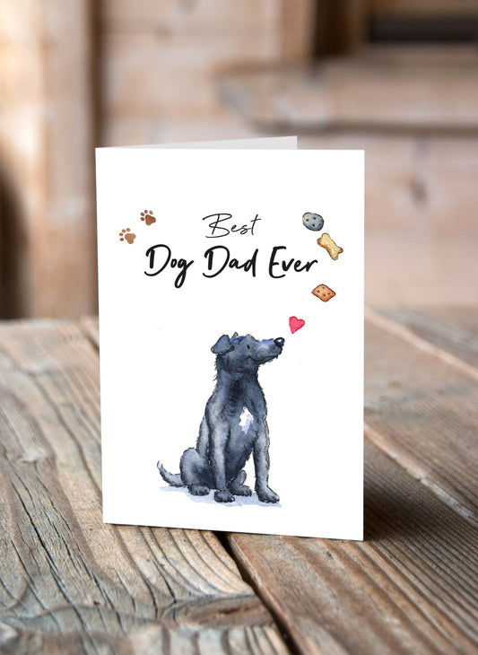 Best Dog Dad Patterdale Greeting Card