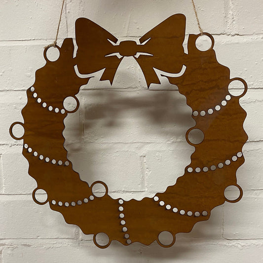 Plain Festive Wreath - Rustic Festive Decoration - Solid Steel