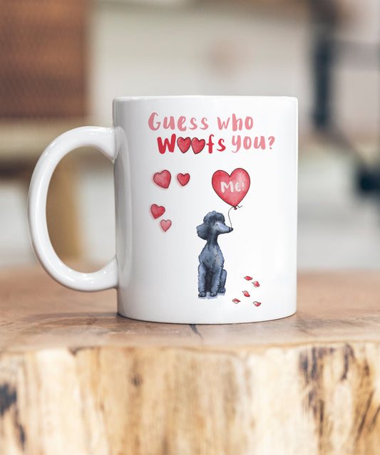 Poodle Black Guess Who Woofs You Ceramic Mug