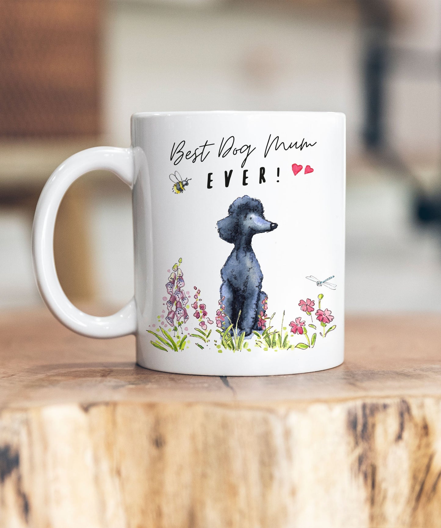 Best Dog Mum Poodle Black Ceramic Mug