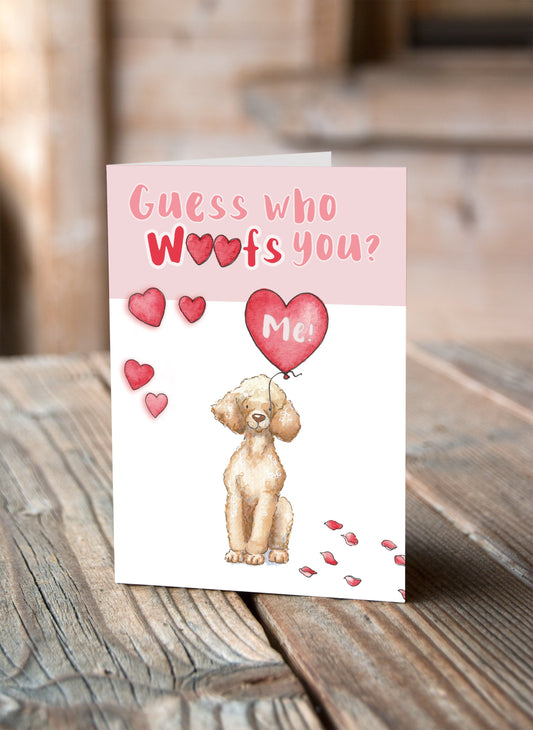 Poodle Blonde Valentine's Card