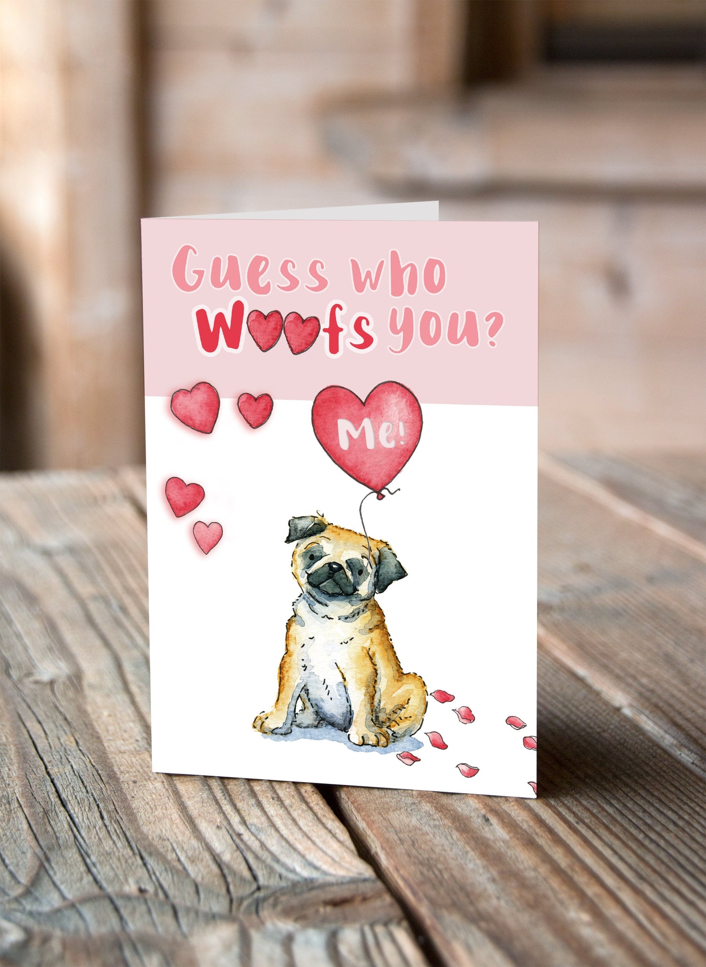 Pug Valentine's Card