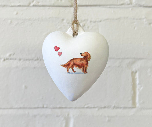 Red Setter Ceramic Heart Bauble