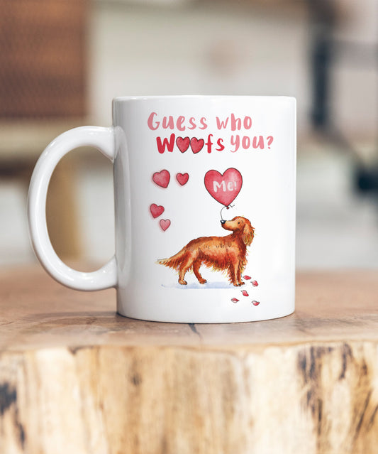 Red Setter Guess Who Woofs You Ceramic Mug