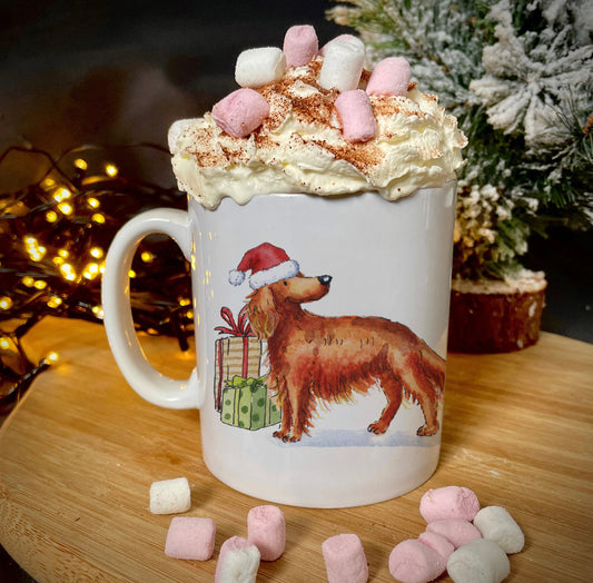 Red Setter Christmas Ceramic Mug