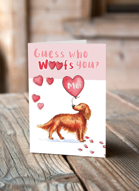 Red Setter Valentine's Card