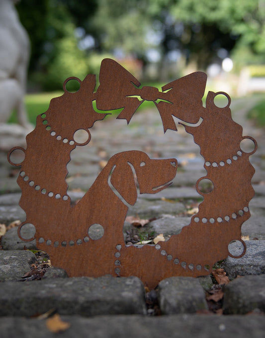 Ridgeback Festive Wreath - Rustic Festive Decoration - Solid Steel