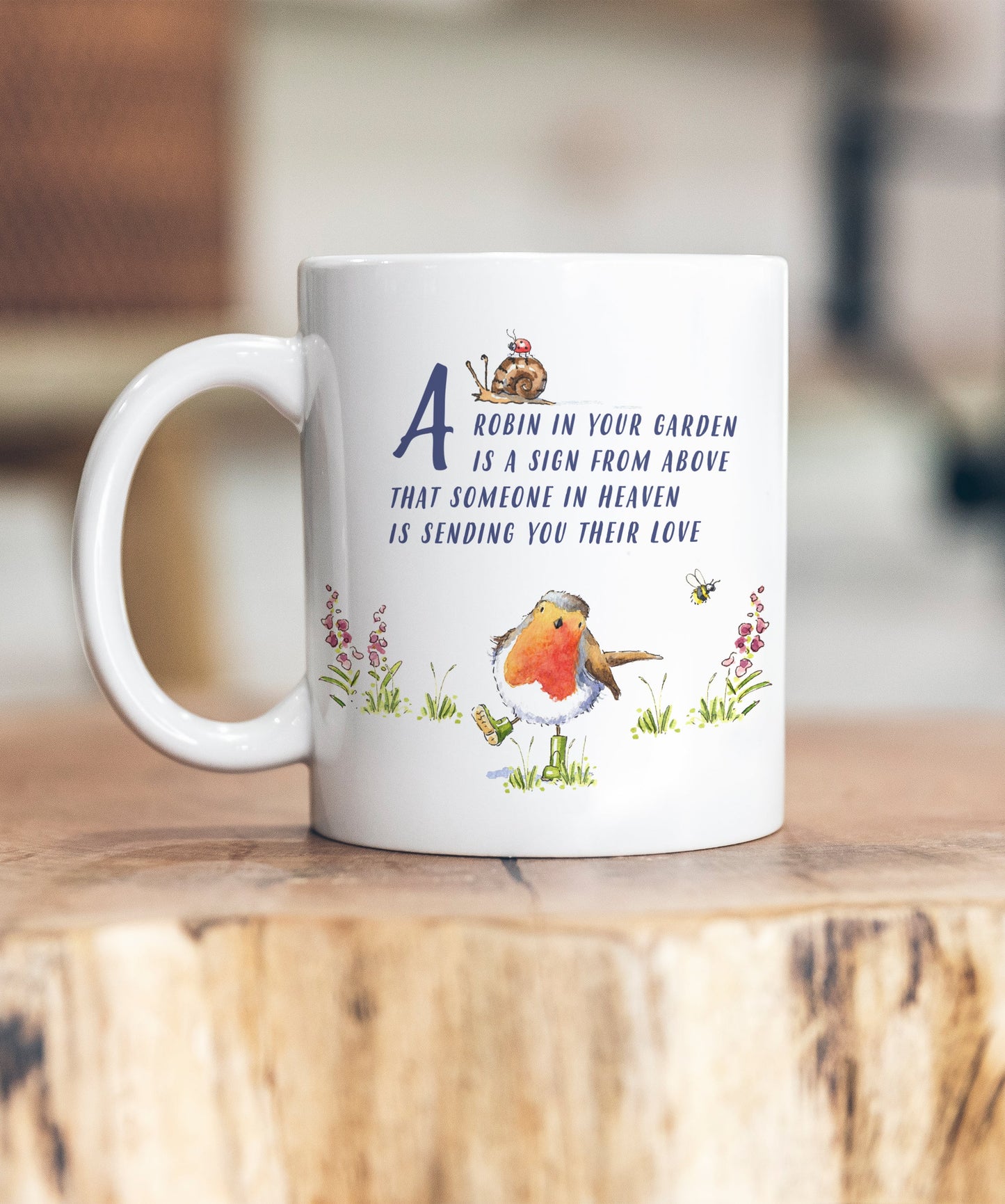 Robin in the Garden Ceramic Mug