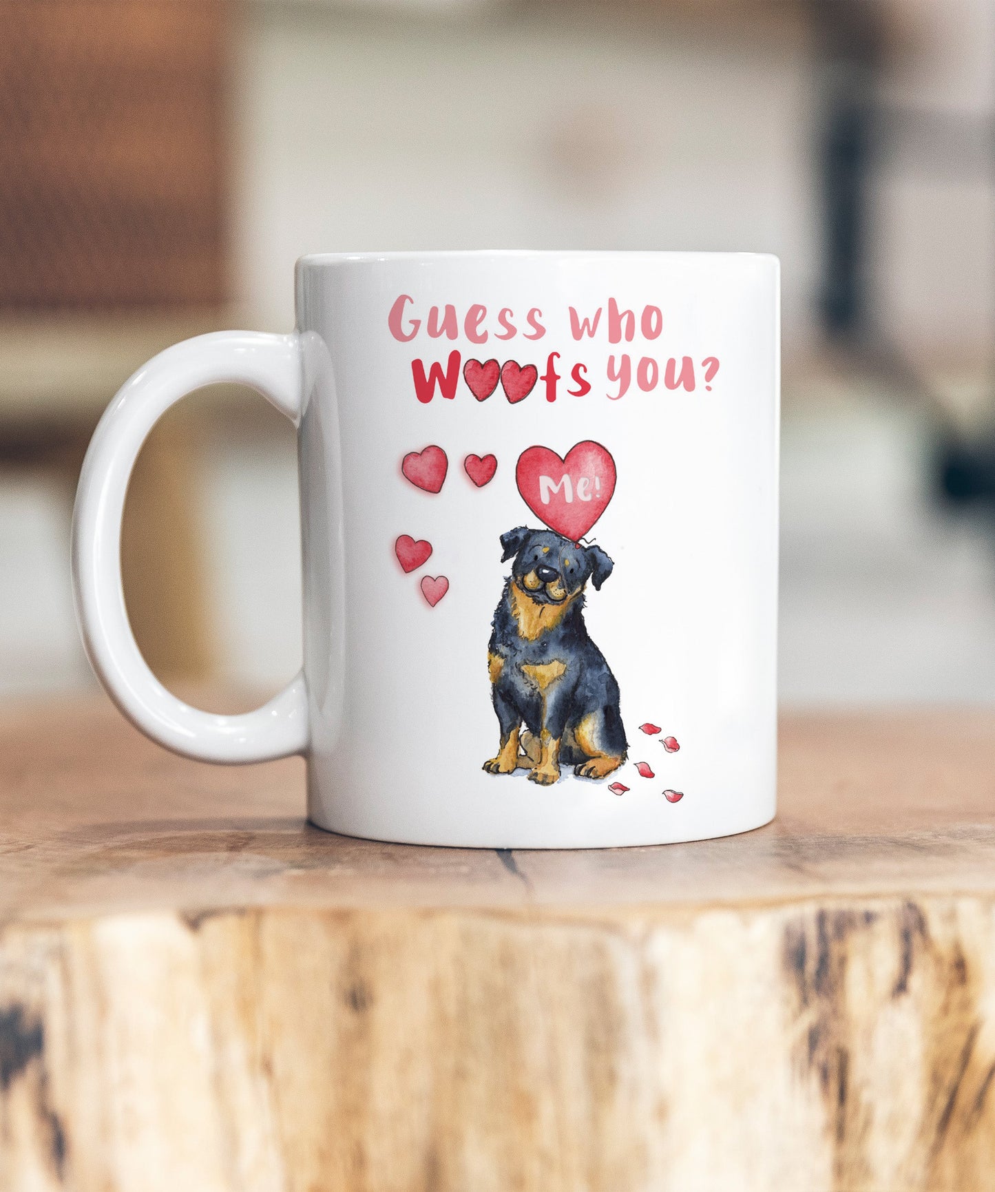 Rottweiler Guess Who Woofs You Ceramic Mug