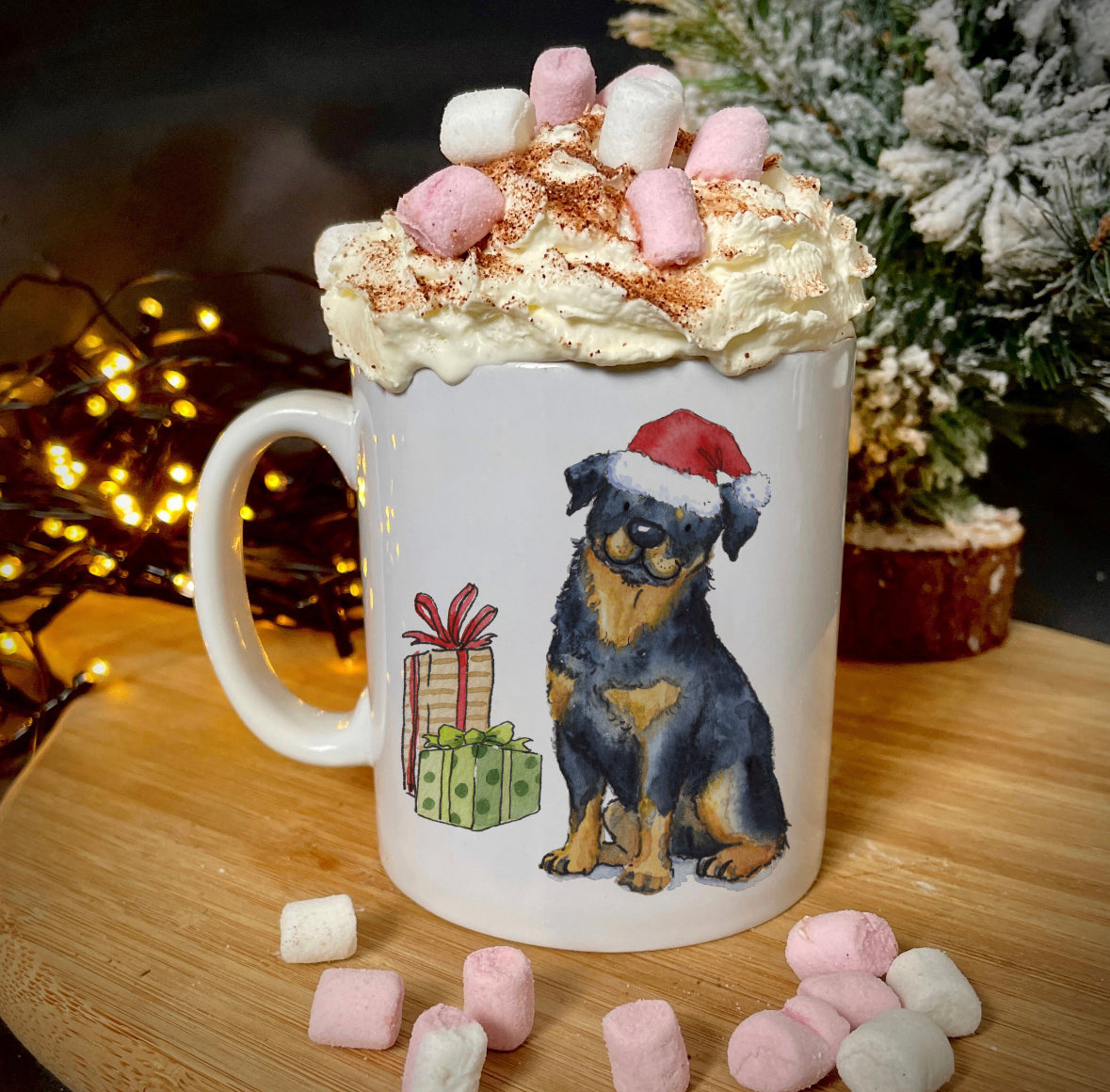 Rottweiler Christmas Ceramic Mug