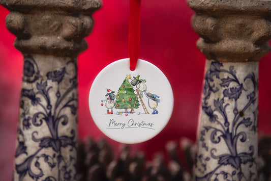 Sheepies Christmas Tree Ceramic Circle Decoration