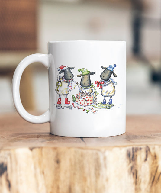 Sheepies Present Wrapping Ceramic Mug