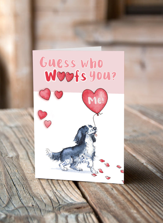 Sprocker Black & White Valentine's Card