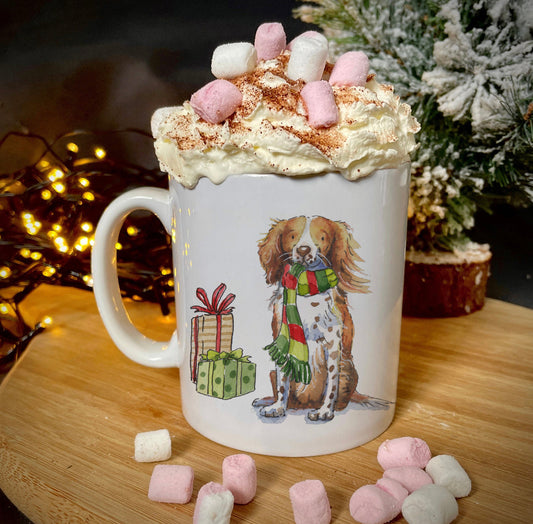 Sprocker Red & White Christmas Ceramic Mug