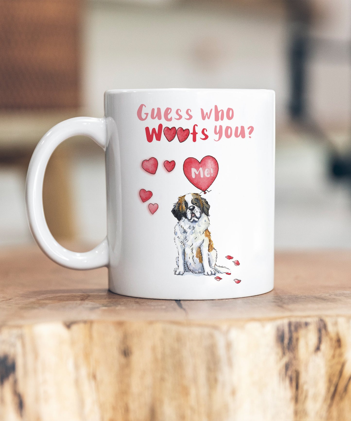 St Bernard Guess Who Woofs You Ceramic Mug