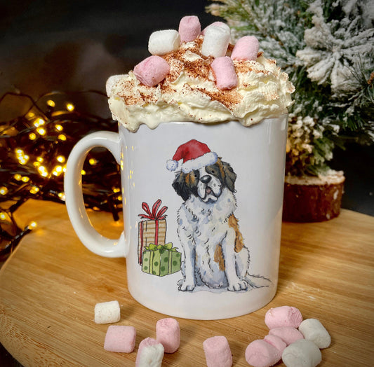 St Bernard Christmas Ceramic Mug