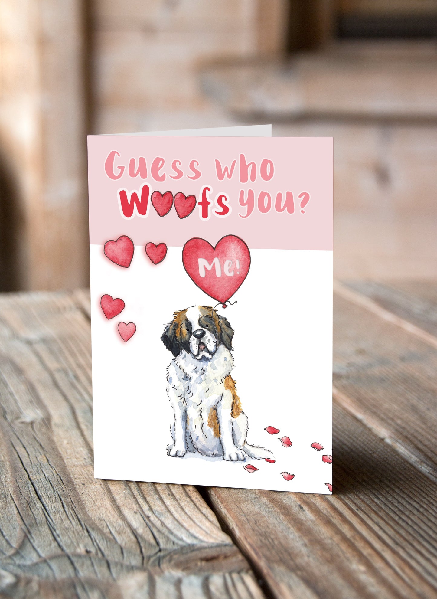 St Bernard Valentine's Card