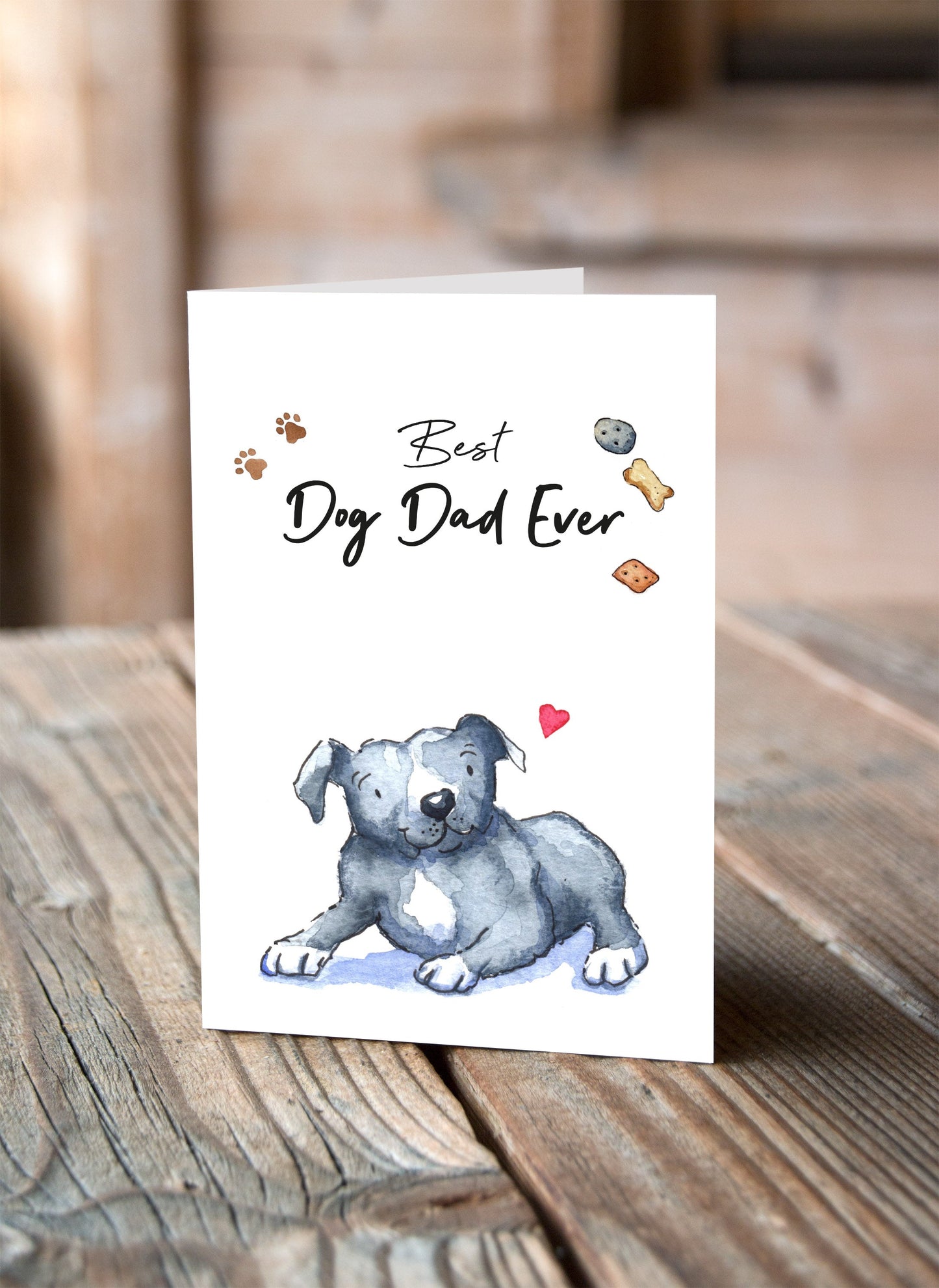 Best Dog Dad Staffie Greeting Card