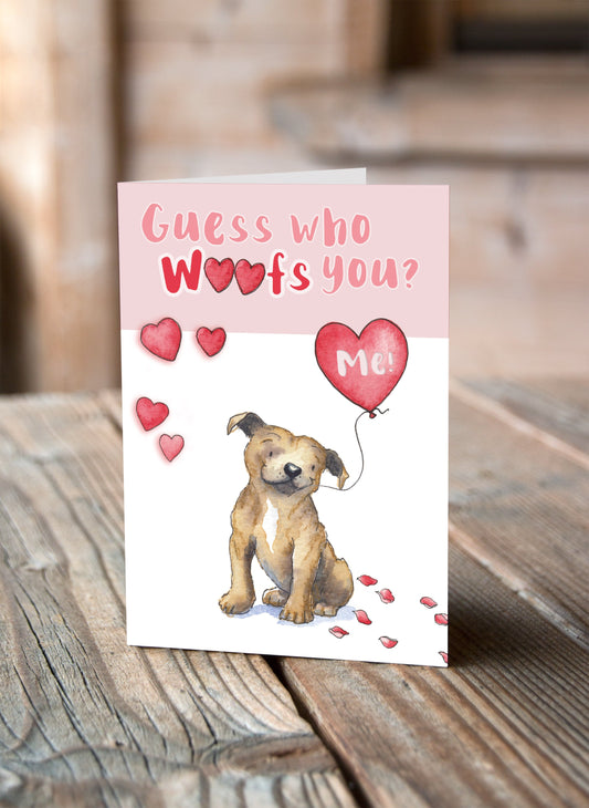 Staffie Brown Valentine's Card