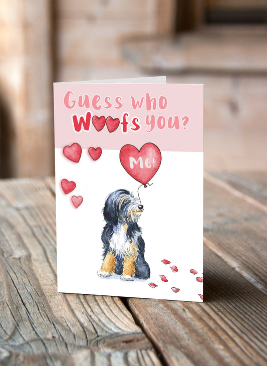 Tibetan Terrier Valentine's Card