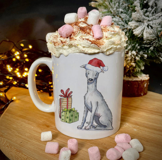 Whippet Christmas Ceramic Mug