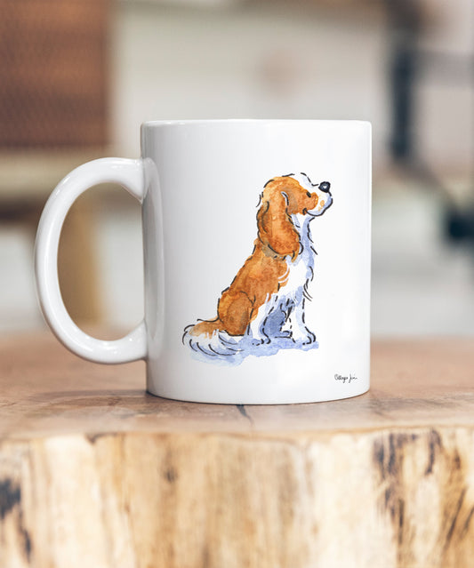 Cavalier King Charles Spaniel Red & White Ceramic Mug